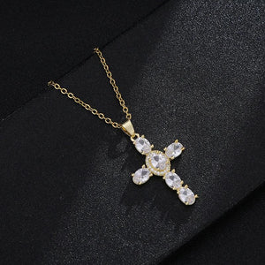 Cross Necklace CZ Jesus Cross Pendant Necklace For Men Women
