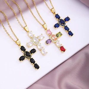 Cross Necklace CZ Jesus Cross Pendant Necklace For Men Women