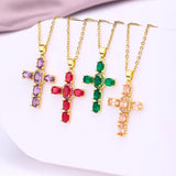 Cross Necklace CZ Jesus Cross Pendant Necklace For Men Women