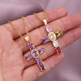 Cross Necklace CZ Jesus Cross Pendant Necklace For Men Women