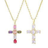 Cross Necklace CZ Jesus Cross Pendant Necklace For Men Women