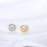 Zircon Round Pendant Necklace Women Jewelry Hollow Collar Chain