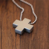 Stainless Steel Jesus Crystal Cross Pendant Necklace