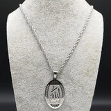 Muslim Islamic Quran Allah Stainless Steel Statement Necklace for Men