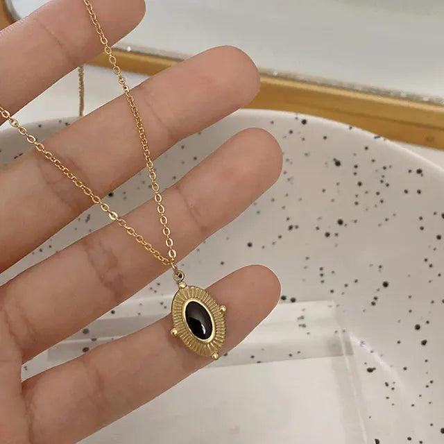 Vintage Water Drop Star Round Bear Oval Pendant Necklace