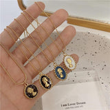 Vintage Water Drop Star Round Bear Oval Pendant Necklace