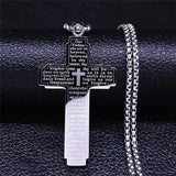 Christian Bible Cross Pendant Necklace Men's Jewelry N6019S02