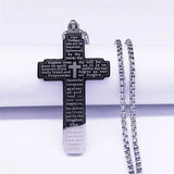 Christian Bible Cross Pendant Necklace Men's Jewelry N6019S02
