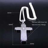 Christian Bible Cross Pendant Necklace Men's Jewelry N6019S02