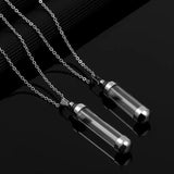 Glaze Vial Necklace Water Drop Heart Shape Pendant Perfume Bottle Steel Chain