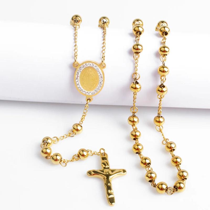Cross Pendant Necklace 316L Stainless Steel Religious Jewelry