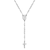 Catholic Rosary Beads Necklace Stainless Steel Cross Pendant Choker