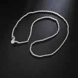 925 Sterling Silver Twist Rope Chain Necklace Men Women