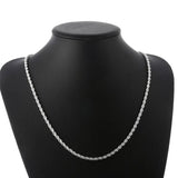 925 Sterling Silver Twist Rope Chain Necklace Men Women