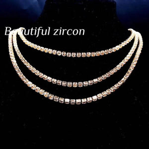 Crystal Rhinestone Men's Hip Hop Necklace Ice Tennis Chain Necklace