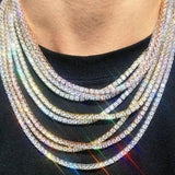 Crystal Rhinestone Men's Hip Hop Necklace Ice Tennis Chain Necklace