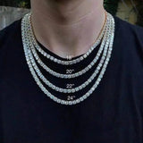Crystal Rhinestone Men's Hip Hop Necklace Ice Tennis Chain Necklace