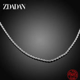 925 Sterling Silver 2MM Twist Necklace Geometric Rope Chain
