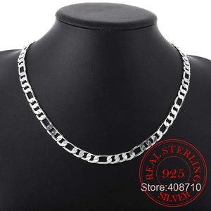 925 Silver Sideways Necklace 6mm/8mm Statement Jewelry