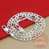 925 Silver Sideways Necklace 6mm/8mm Statement Jewelry