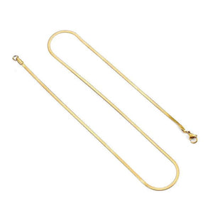 Stainless Steel Flat Necklace Waterproof Snake Chain Men Gift Jewelry
