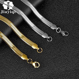 Stainless Steel Flat Necklace Waterproof Snake Chain Men Gift Jewelry