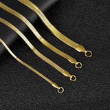 Stainless Steel Flat Necklace Waterproof Snake Chain Men Gift Jewelry
