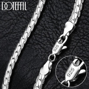 S925 6mm Side Chain Necklace 8/16/18/20/22/24 Inch