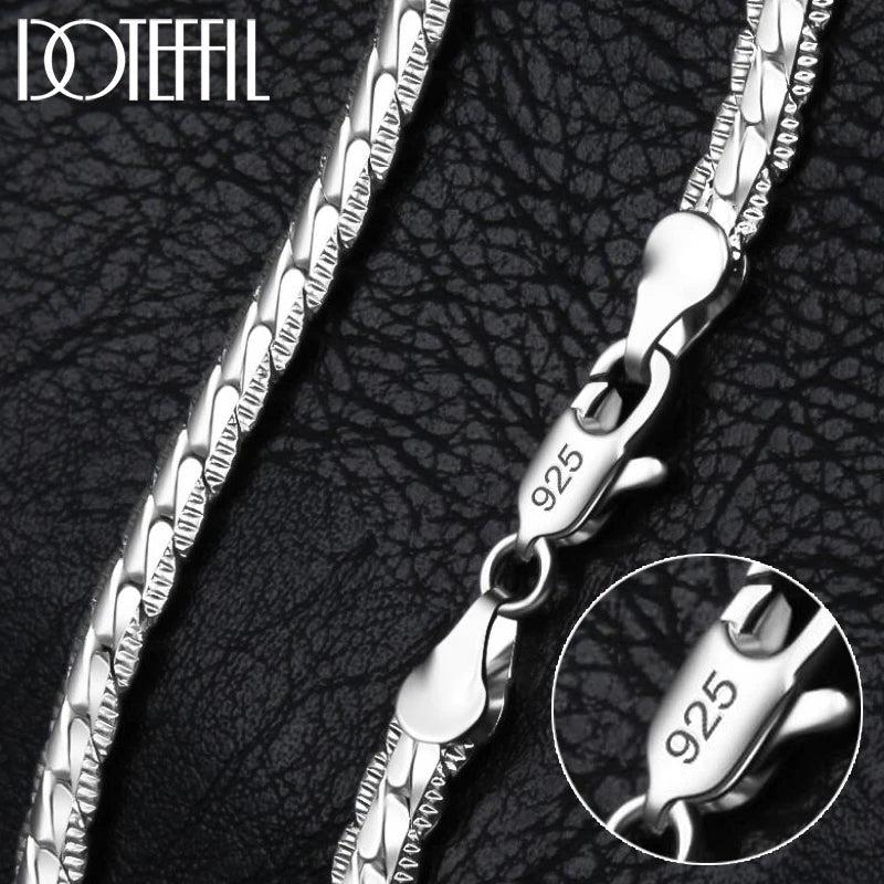 S925 6mm Side Chain Necklace 8/16/18/20/22/24 Inch