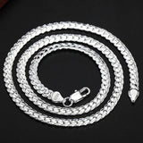 S925 6mm Side Chain Necklace 8/16/18/20/22/24 Inch