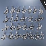 Cursive Name Pendant Necklace Iced Out Cubic Zircon Silver Charm