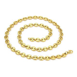Stainless Steel Coffee Beans Chain Necklace 5MM for Men Women Hip Hop Jewelry