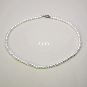 Pearl Necklace 4/6/8/10/12 mm Bead Chain Collier Jewelry