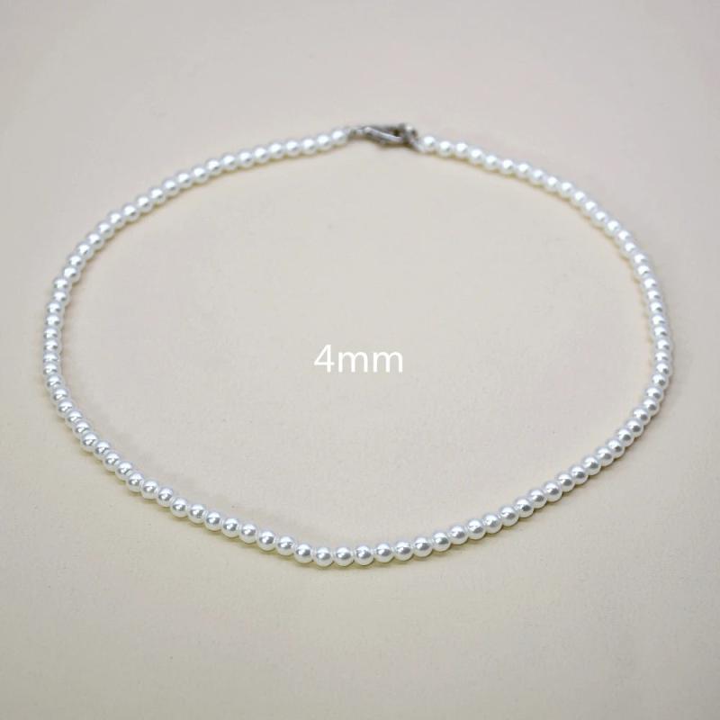 Pearl Necklace 4/6/8/10/12 mm Bead Chain Collier Jewelry