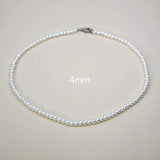 Pearl Necklace 4/6/8/10/12 mm Bead Chain Collier Jewelry