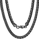 Flat Box Chain Stainless Steel Necklace Men Women Jewelry