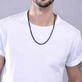 Flat Box Chain Stainless Steel Necklace Men Women Jewelry