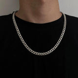 Classic Stainless Steel Cuba Necklace Long High Polished Non Fade
