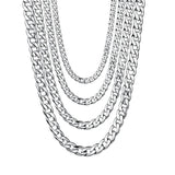 Classic Stainless Steel Cuba Necklace Long High Polished Non Fade