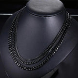 Classic Stainless Steel Cuba Necklace Long High Polished Non Fade