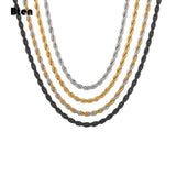 2-6mm Rope Chain Necklace Stainless Steel Never Fade Waterproof