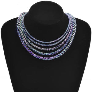 Rainbow Bracelet Making Material Stainless Steel Chain 7mm Thickness