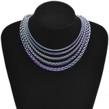 Rainbow Bracelet Making Material Stainless Steel Chain 7mm Thickness