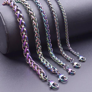 Rainbow Bracelet Making Material Stainless Steel Chain 7mm Thickness