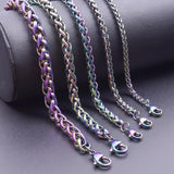 Rainbow Bracelet Making Material Stainless Steel Chain 7mm Thickness