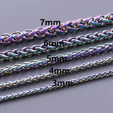 Rainbow Bracelet Making Material Stainless Steel Chain 7mm Thickness