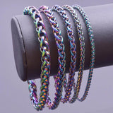 Rainbow Bracelet Making Material Stainless Steel Chain 7mm Thickness