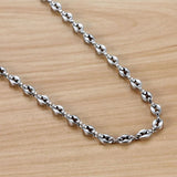 Stainless Steel Coffee Bean Chain Necklace For Men Women Silver