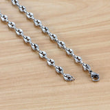 Stainless Steel Coffee Bean Chain Necklace For Men Women Silver