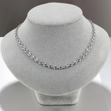 Stainless Steel Coffee Bean Chain Necklace For Men Women Silver